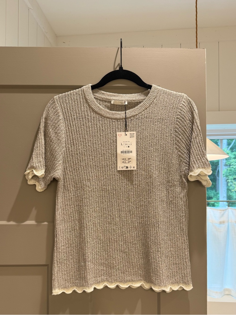 ZARA KNIT COMBINATION SHIRT NWT